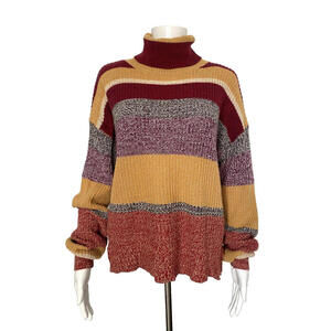 Urban Outfitters Multicolored Turtleneck Sweater S/M Long Sleeve Cotton Oversize